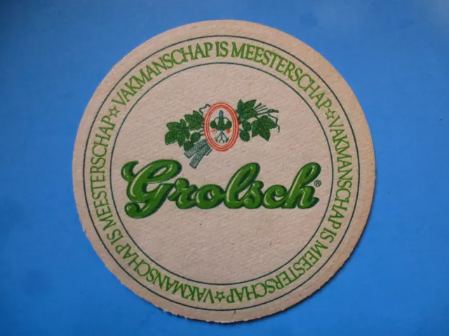 Vintage Beer Coaster ~ Grolsch Bierbrouwerij Ned Brewing - Netherlands Brewery