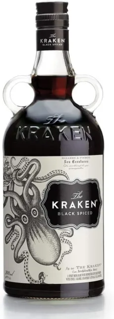 The Kraken 70cl - Rum nero speziato: canna da zucchero, rum caraibici scuri e 13