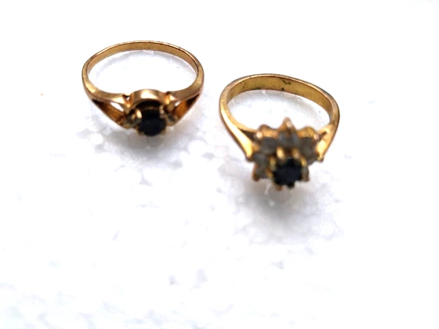 Duo de bagues pétales et fleur Améthyste Plaqué or - L'Atelier d'Amaya
