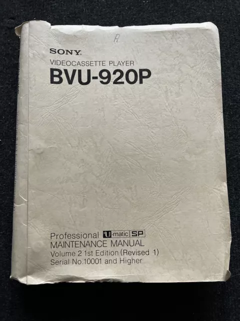 SONY BVU-920P UMATIC Videorecorder Maintenance Manual Anleitung volume 2