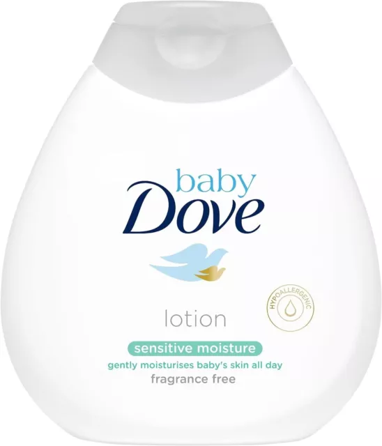 2 X Baby Dove Lotion For Sensitive Skin Care Fragrance Free 200ml