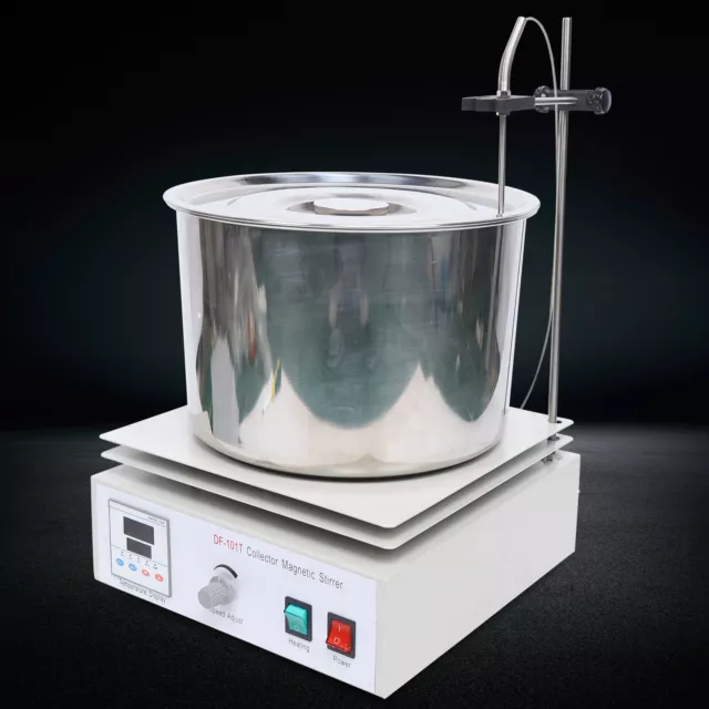 10L Heat-Gathering Magnetic Stirrer Lab Thermostat Water Bath Oil Bath Pot 110V