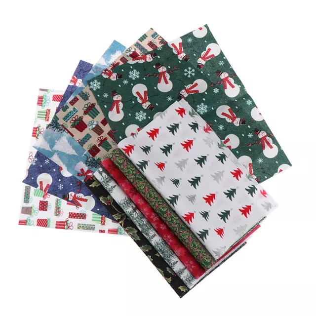 5/10Pc Christmas DIY Cotton Fabric Bundles Sewing Square Patchwork Precut SATAT