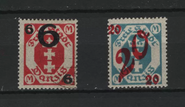 1922 Danzig aus 106-107 o / * / **  Einzelmarken zur Auswahl