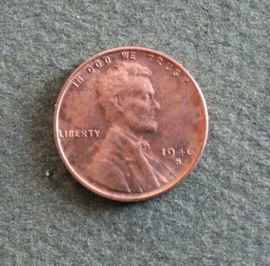 1946 S Lincoln Wheat Penny, BU Mint Luster Red Uncirculated Cent