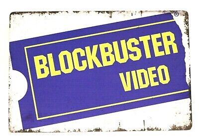 Blockbuster Video Stores Tin Metal Poster Sign Movie Ad Home Theater Man Cave