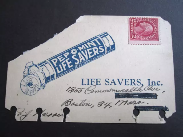 vTg 1925 Life Savers Fruit drops vendor order AD Clove Licorice Violet postcard