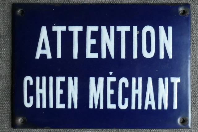 Ancienne Plaque émaillée "ni Chiens Ni Vélos" - Utilitaire - Bel état