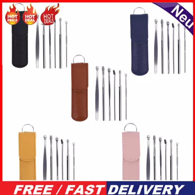 Earwax Removal Kit, 6 Pieces Spring Ear Wax Removal Cleaner Tools Set, Stainless