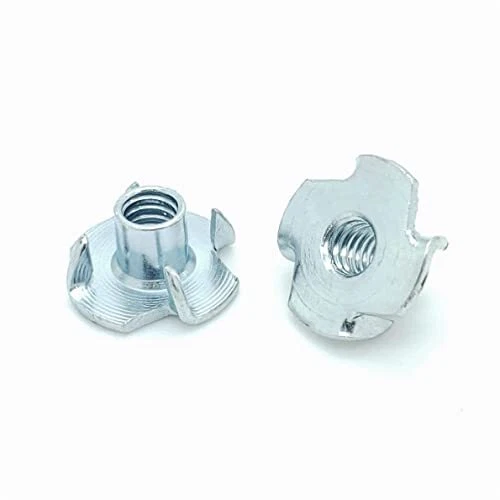 100 Qty 1/4-20 x 5/16" Zinc Plated Four Prong Tee Nuts BCP680