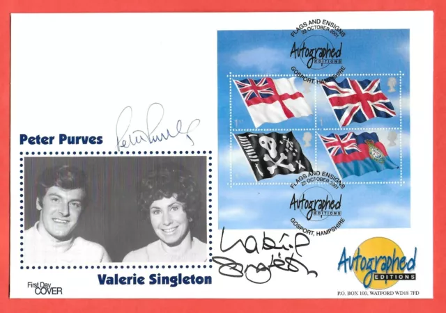 Peter Purves Valerie Singleton Signed Autographed Editions FD Cover Blue Peter