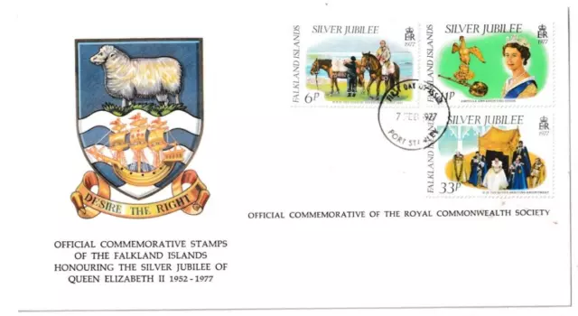 7/2/1977 Falkland Islands FDC - Silver Jubilee of Queen Elizabeth II