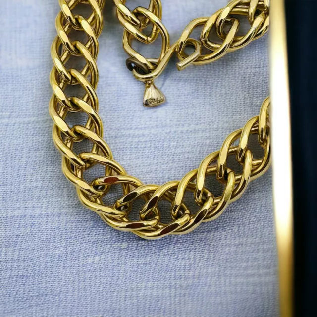 Vintage Liz Claiborne LCI Long Gold Tone Metal Chain Necklace 38" long