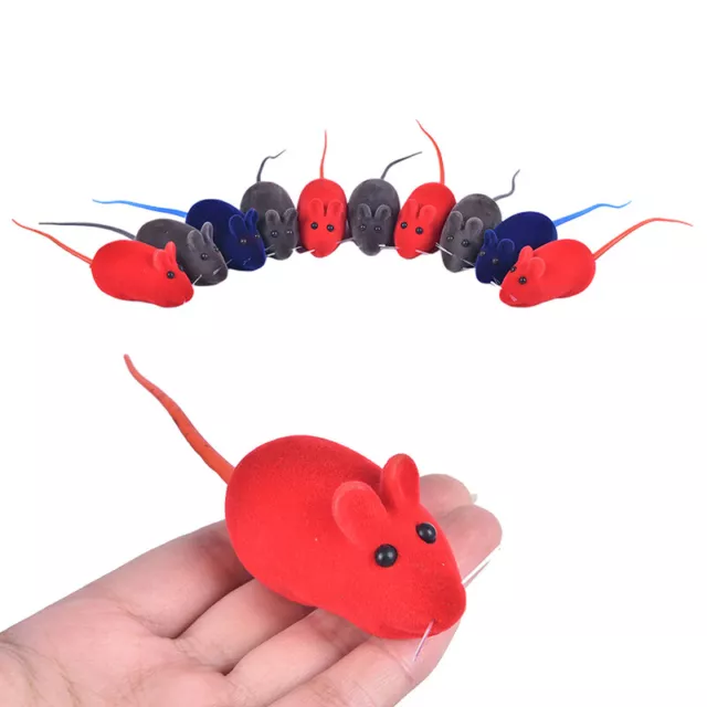 10PCS Squeaky Squeaker Sound Chew Toy False Mouse Rat For Pet Kitten Puppy G~mj