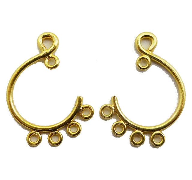 Set 12 Paia Orecchini In Acciaio Inox Placcato Oro 18K - Cerchi E Flatback Per Multi Piercing (20G)