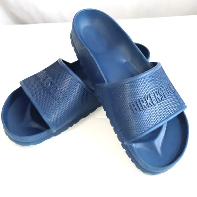 Birkenstock Barbados Sandals 39 Womens 8 Mens 6.5 Blue EVA Rubber Slides