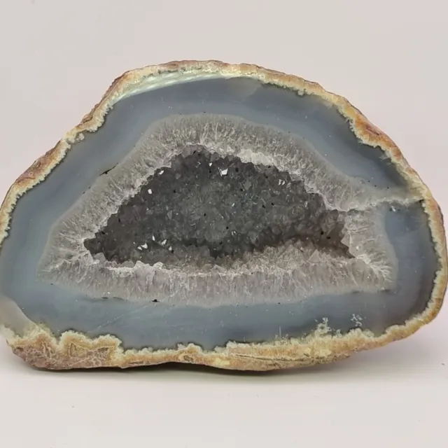 Große Achat Geode Druse, Glatt Geschnitten 145*97*54mm, 839g Sammlung Quarz 2