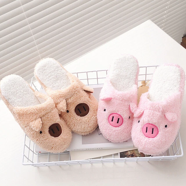 Women Pink Soft Coral Velvet Lovely Slipper Shoe Winter Warm Home Indoor