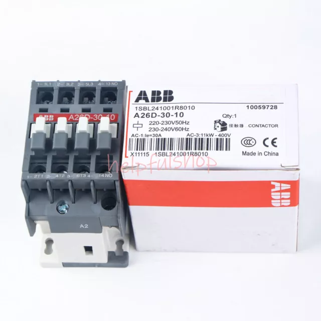 New One ABB Contactor A26D-30-10 220-230V