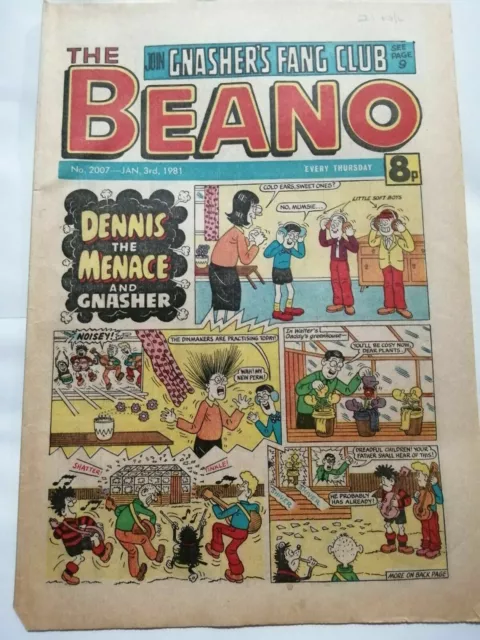 DC Thompson THE BEANO Comic. January 3rd 1981 Issue 2007 **Free UK Postage**
