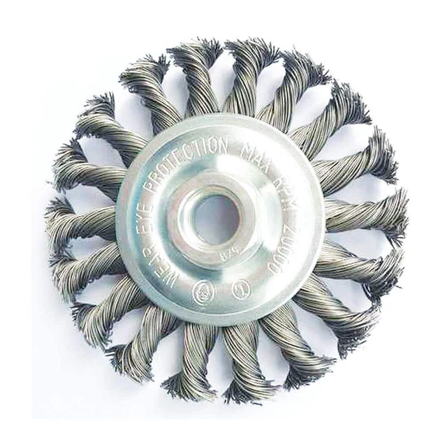 6 In. X 5/8 In.-11 Threaded Arbor Twist Stainless Steel Wheel Brush