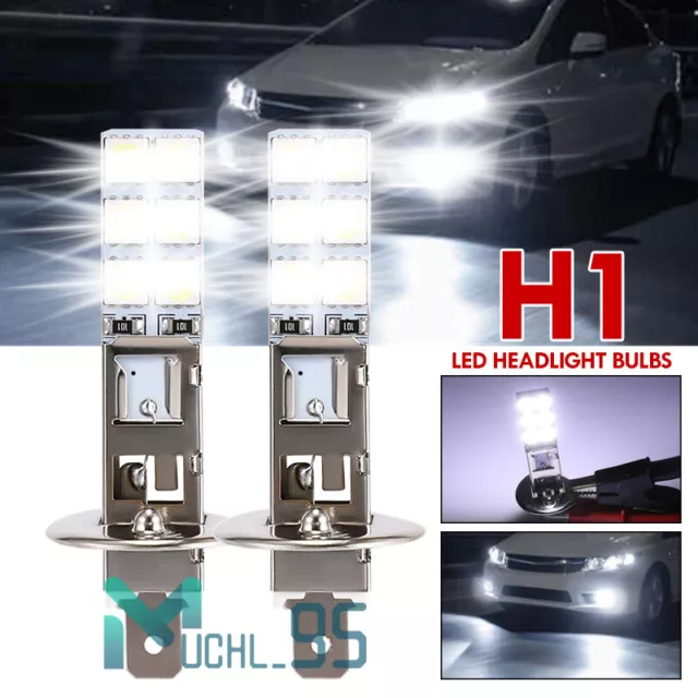 2x H1 LED Headlight Kit High Low Beam Fog Driving Bulbs Super Bright 6500K White