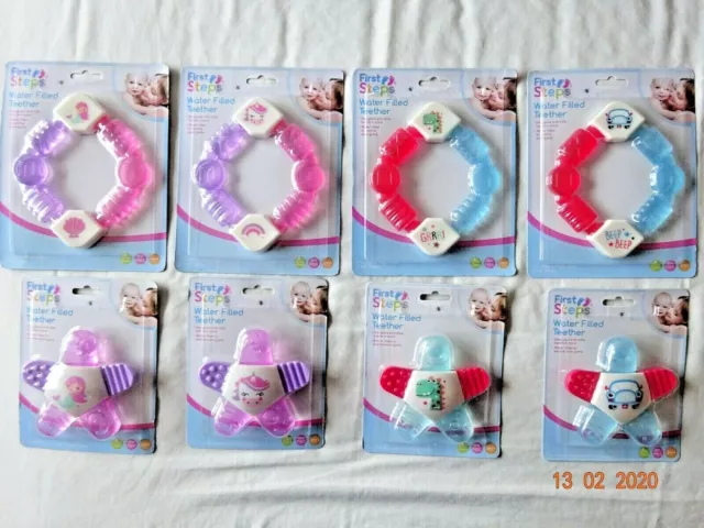 Baby Boys Girls Ring Water Filled Toy Star Teether Soother Gums Teething 3+ M