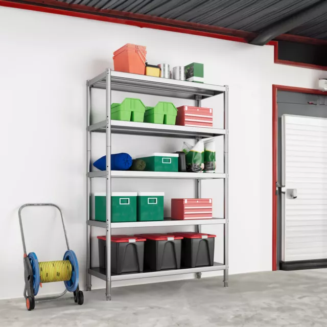 TAUS Stainless Steel Shelves 5 Tier Storage Shelf Heavy Duty Shelving Organizer
