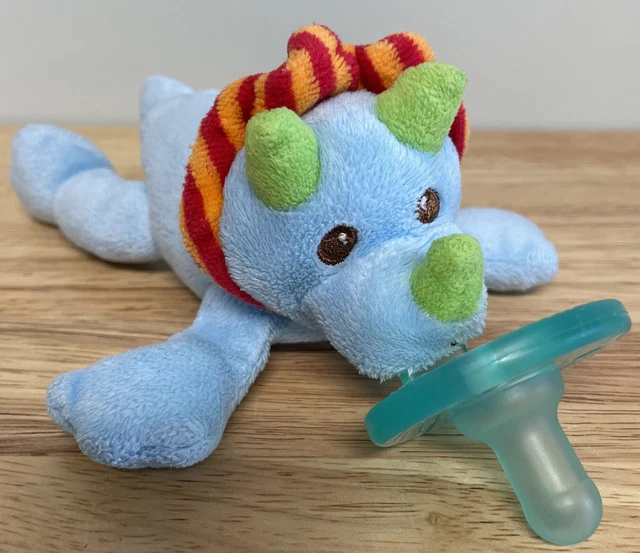 Okey Dokey Dino Baby Infant Pacifier Wubbanub Stuffed Animal Dino Toy