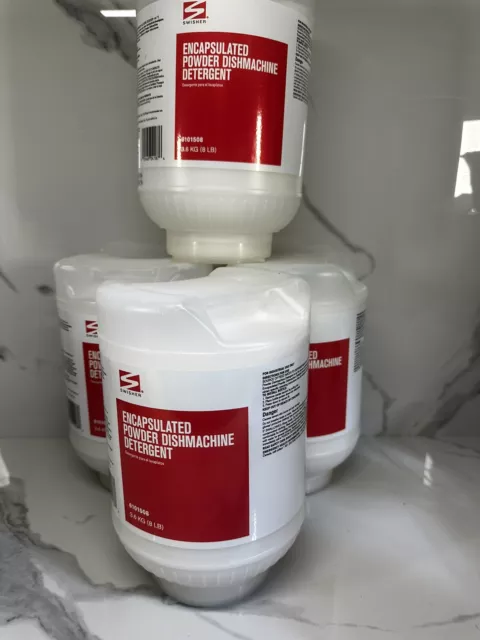 Case Of 4 Swisher Champion Encapsulated Heavy Duty Dish Machine Detergent 8 lb