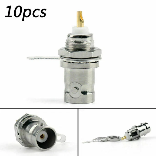 10Pcs Connettore BNC Female Jack Bulkhead Solder Panel Mount Dritto