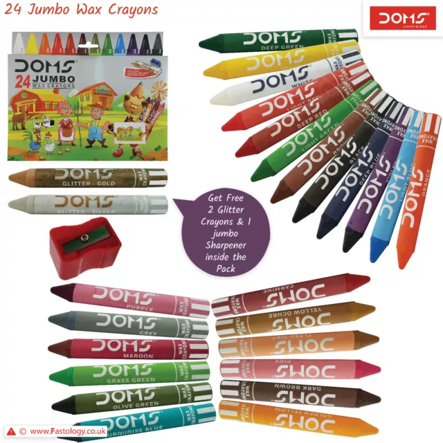 Kids Jumbo Wax Crayons Safe Non Toxic Toddler First Crayons Easy Grip Art  Craft