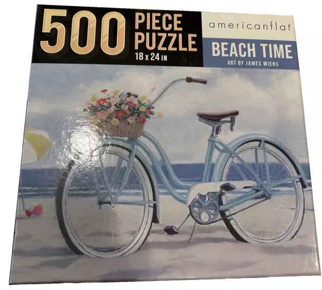 Beach Time 500 Piece Puzzle Bicycle Americanflat 24" x 18" James Wiens