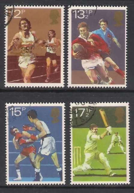 GB 1980 sg1134-37 Sport Centenaries Set cricket corsa rugby boxe ben usato