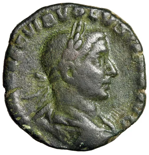 LARGE Sestertius Roman Coin w COA Scarce Emperor Volusian CERTIFIED GENUINE Big