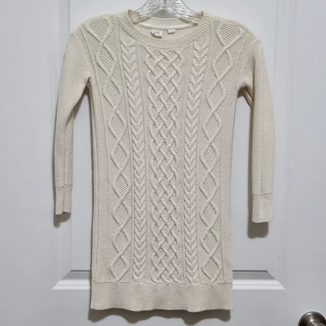 Gap Girls S Cream Cable Knit Sweater Dress Long Sleeve Pullover