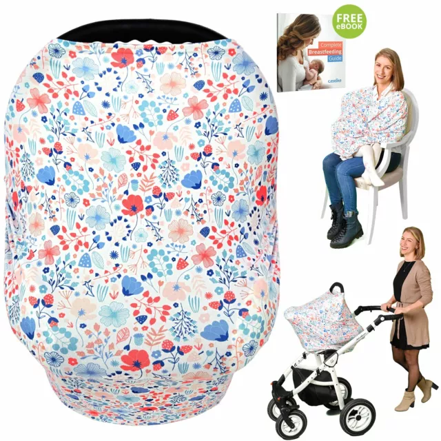 Baby Seat Canopy Car Shopping Carts Nursing Cover Muti-Use Breastfeeding Scarf