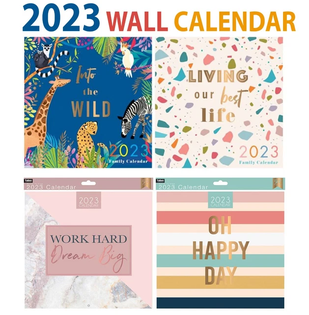 2023 FAMILY ORGANISER Square Calendar with five columns Month to View