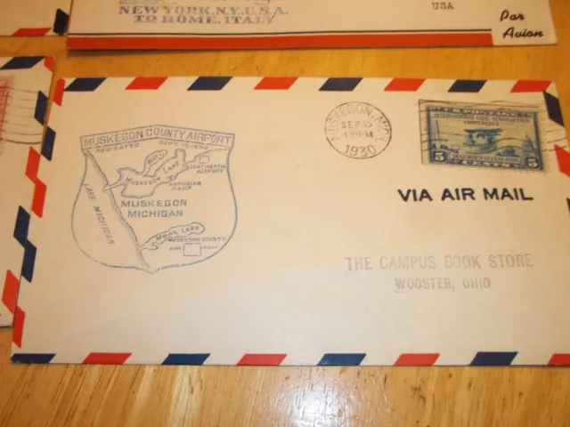1930 Us Air Mail 1St Flight Envelope Muskegon County Airport