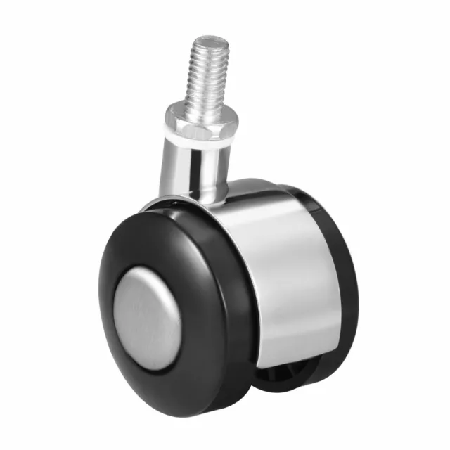 Furniture Casters 1.5 inch Twin Wheel M8x15 Threaded Stem Swivel Caster