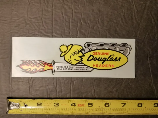 Douglass Headers Bell Gardens, Ca Vintage Automotive Racing Decal / Sticker