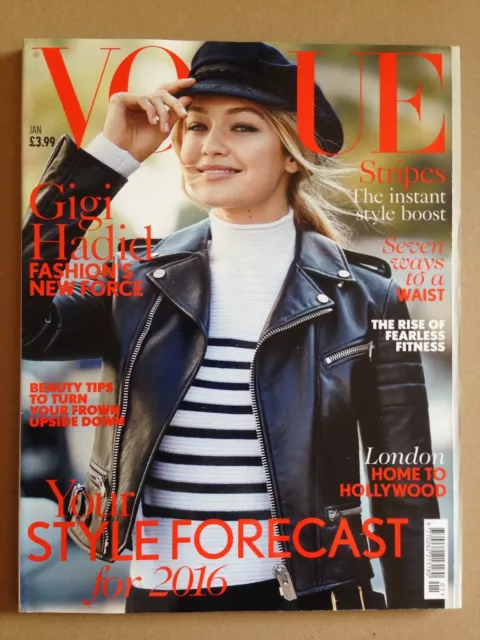 Vogue UK January 2016: Gigi Hadid by Patrick Demarchelier