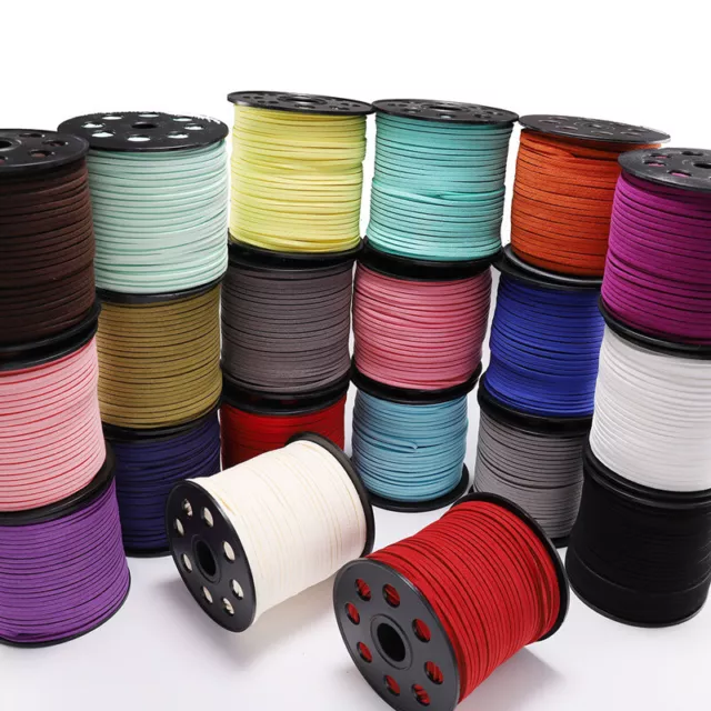 10Yards Flat Faux Suede Leather Cord Jewellery Velvet String Thong Craft DIY