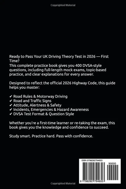 UK DRIVING THEORY Test 2026 Practice Book: 400 DVSA Questions, Full ...