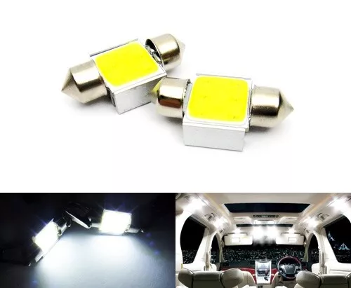 2x High Power 6W COB LED 31mm Festoon Light Bulb DE3175 White Interior Dome Map