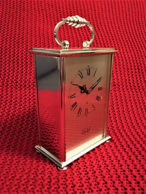 Old Vintage Heavy Silver IMHOF Swiss Carriage Clock 8 days