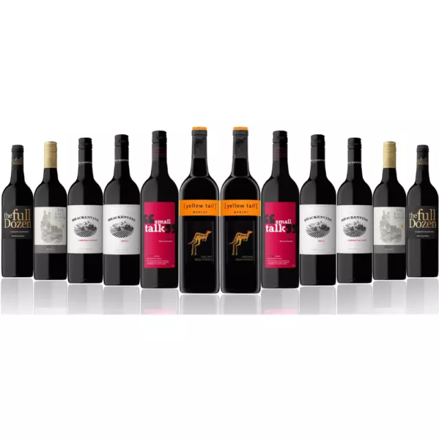 1000+ SOLD! 12 x AU Pure Class Red Wine Mix Feat. Yellow Tail Merlot RRP $240