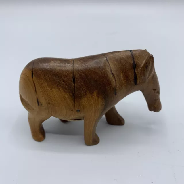 VTG Hippopotamus Hand Carved in Kenya Wood African Hippo figurine