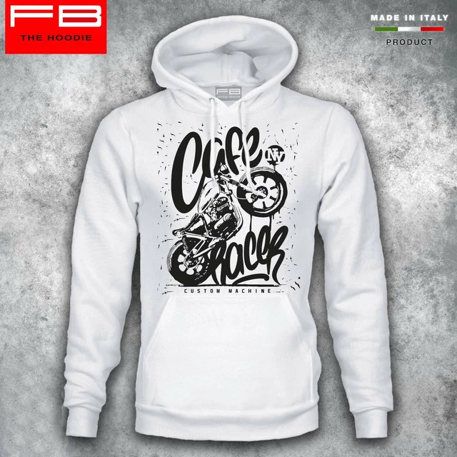 Felpa Hoodie CAFE RACER Motorbike Motocicletta Custom Racing