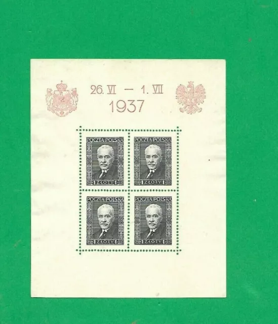 POLAND S/S STAMPS 1937 Yea "king carol "